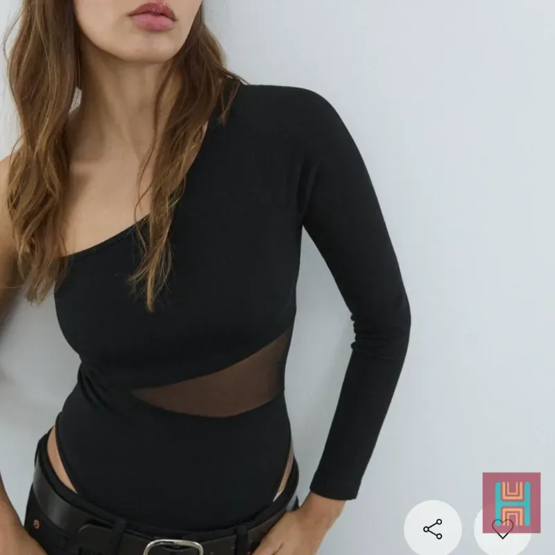 BODY ASIMÉTRICO TRANSPARENCIAS NEGRO 0174