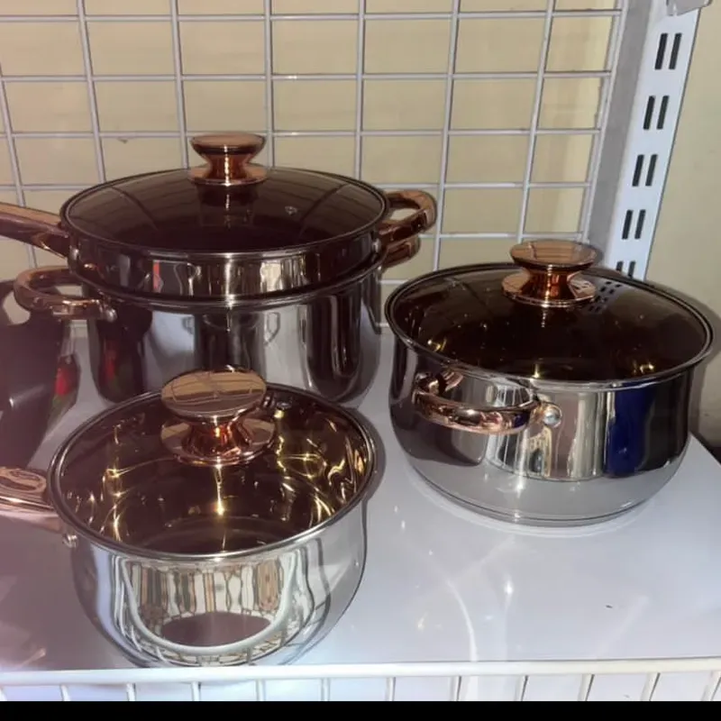 Calderos de acero inoxidable 3 piezas