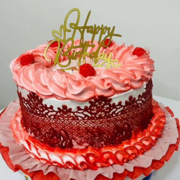 Cake de 1 piso con decoraciones