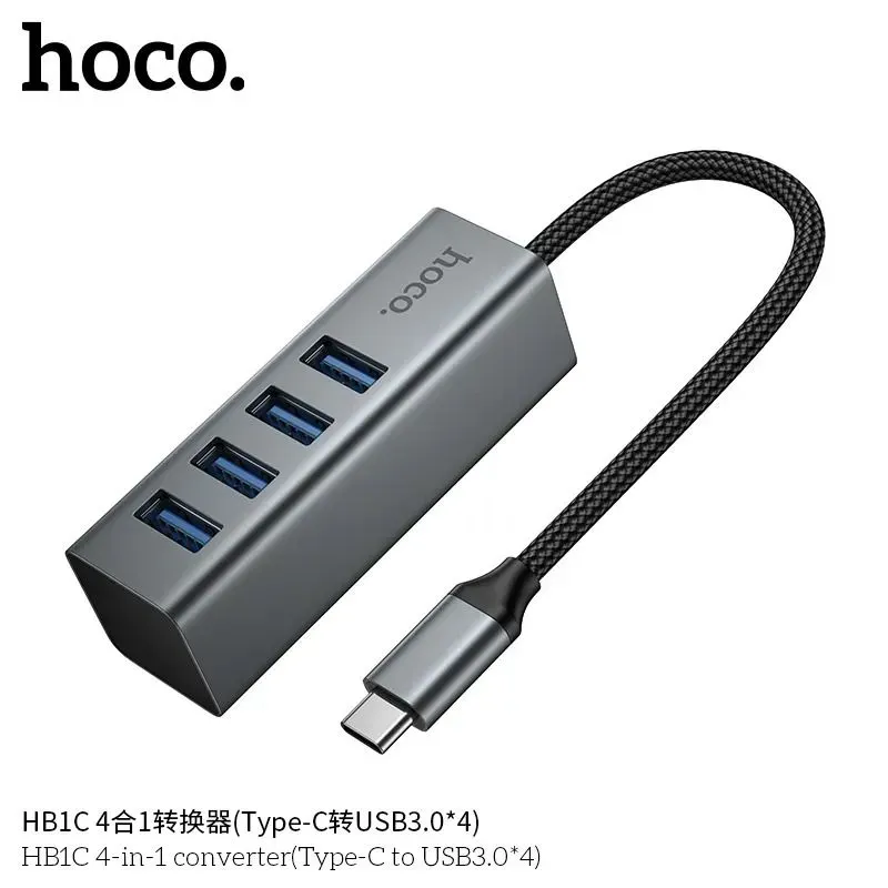 ADAPTADOR USB HOCO HB1C 4 en 1 tipo C
