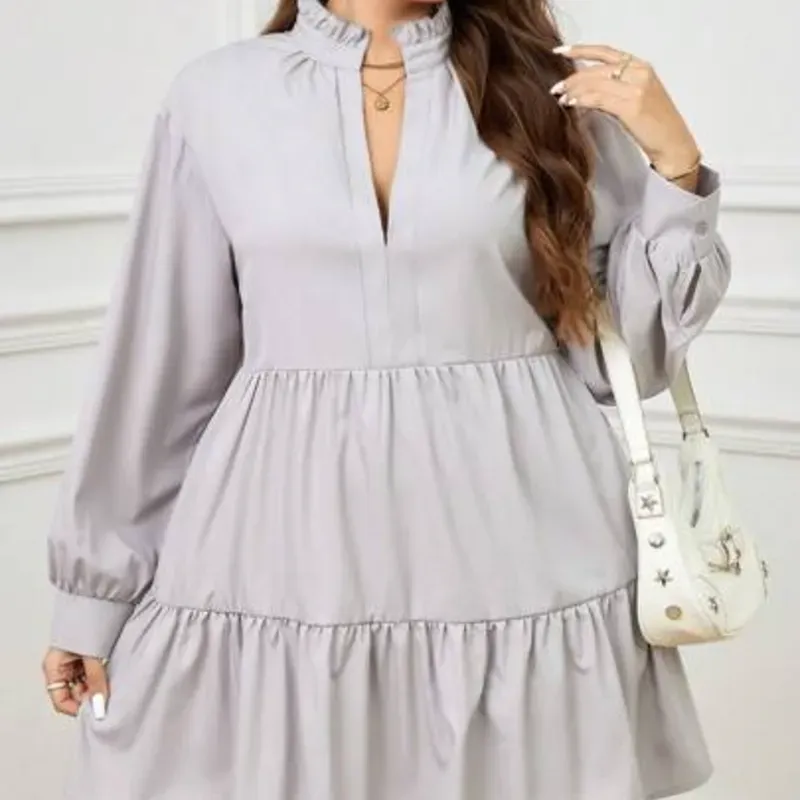 Vestido gris mangas largas