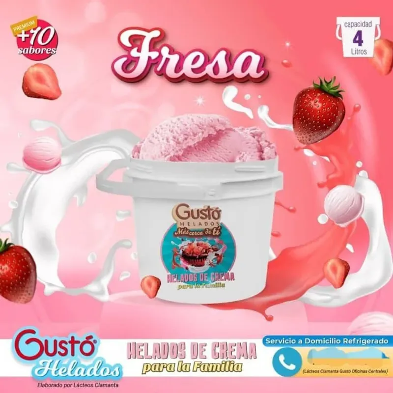 Helado de fresa