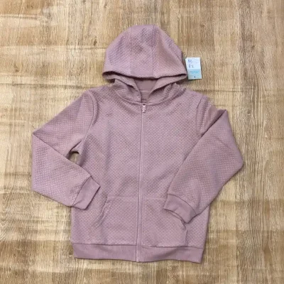 Abrigo con capucha color rosado