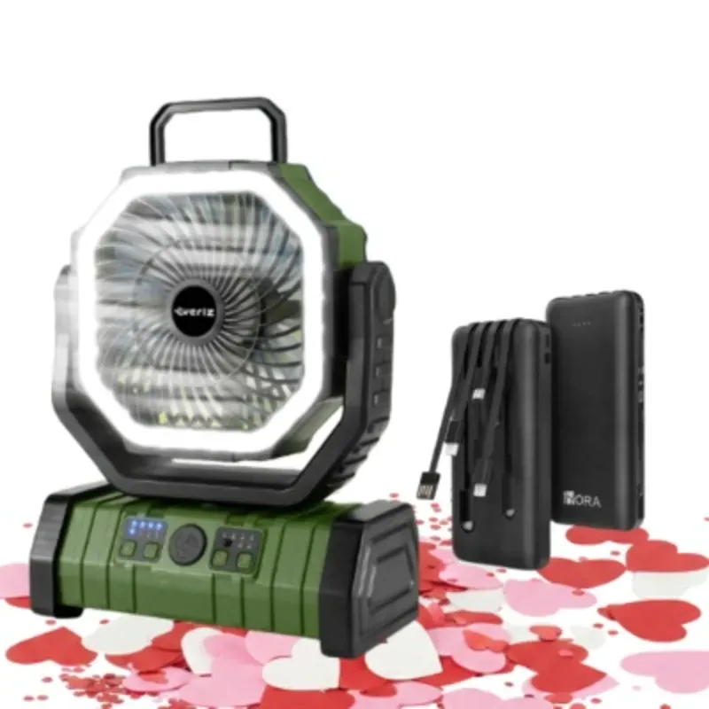 POWER BANK PARA CELULAR 20000MAH + VENTILADOR RECARGABLE PORTÁTIL F6 20000MAH VERDE