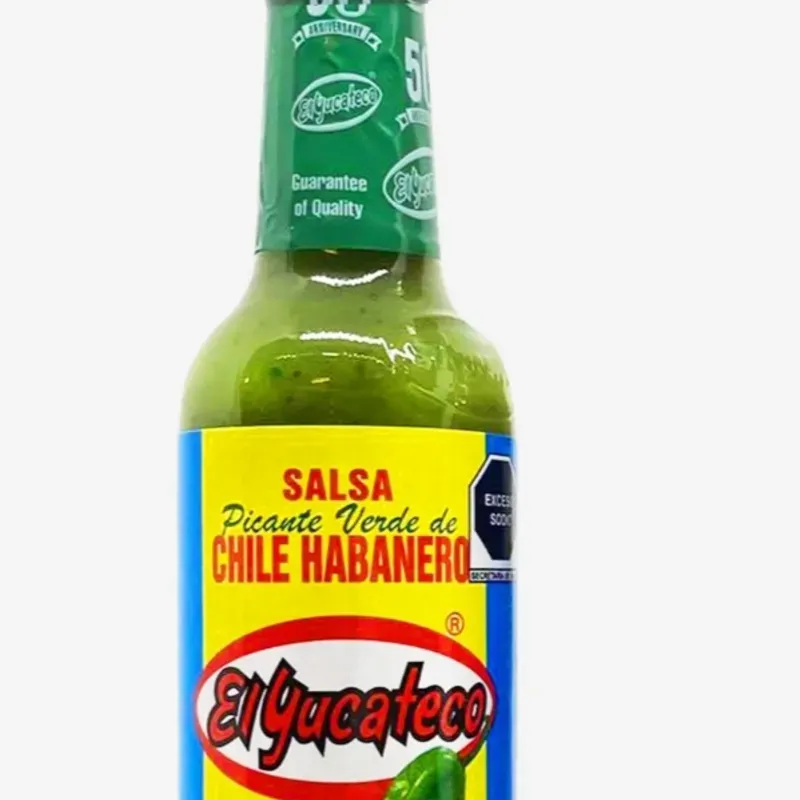 Salsa verde picante de chile habanero