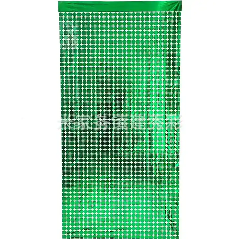 Cortina de cuadros verde