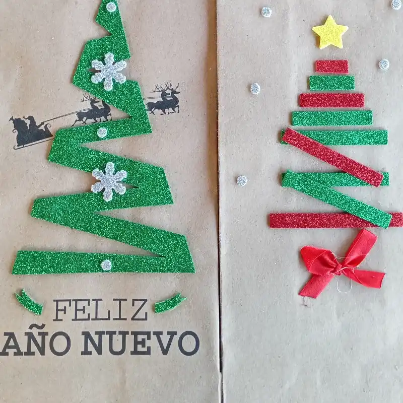 Bolsas navideñas para botellas