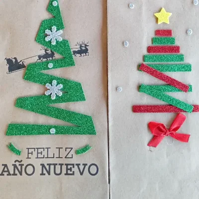 Bolsas navideñas para botellas