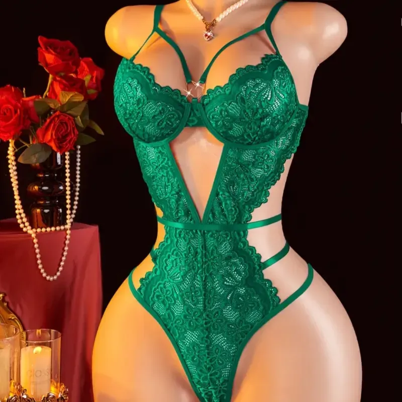 Lenceria de encaje verde