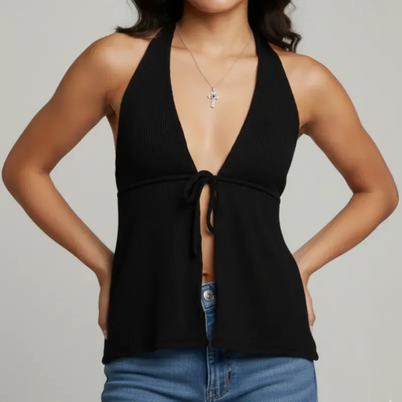 Blusa ajustable de espalda descubierta