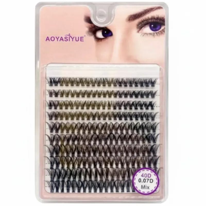 Pestañas por punto AOYASIYUE cluster lashes 40D