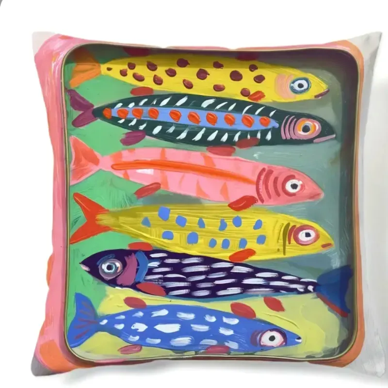 Cojín Peces acuarela