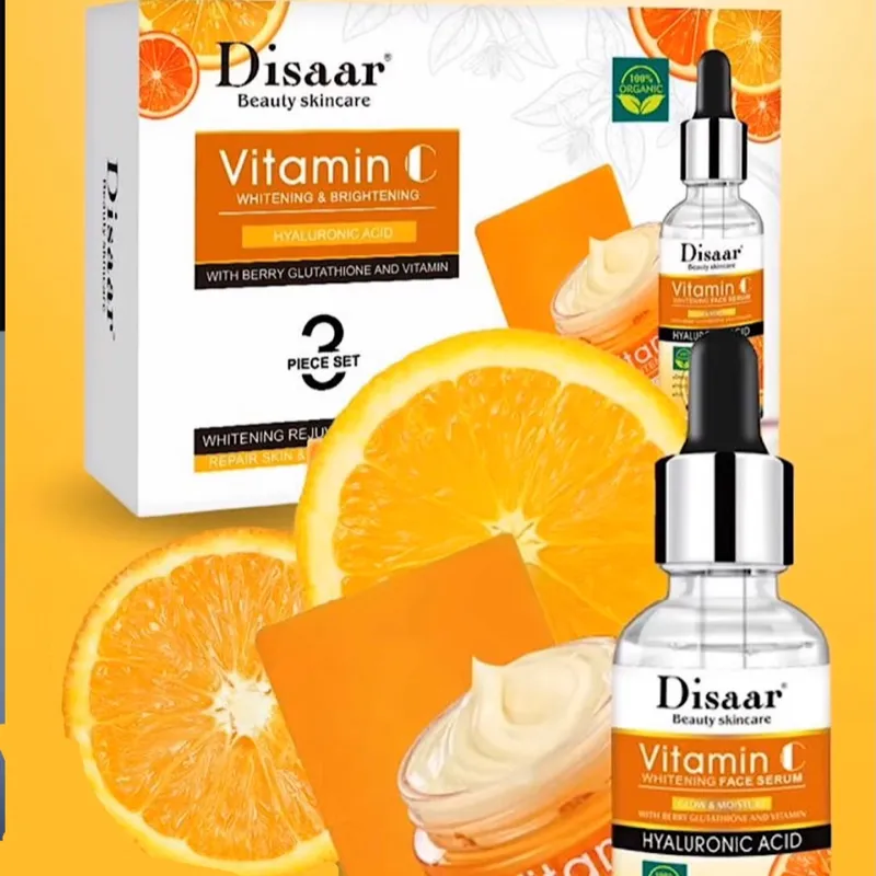 Set de  Vitamina C y  ÁCIDO HIALURÓNICO . Conjunto de 3 Piezas