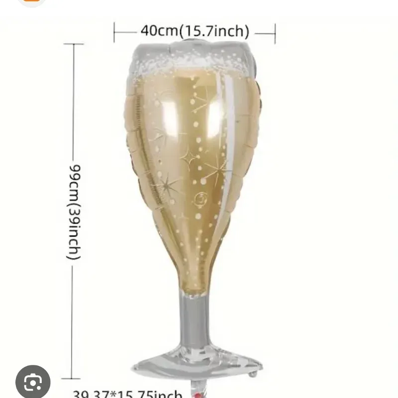 Globo metálico copa de champán