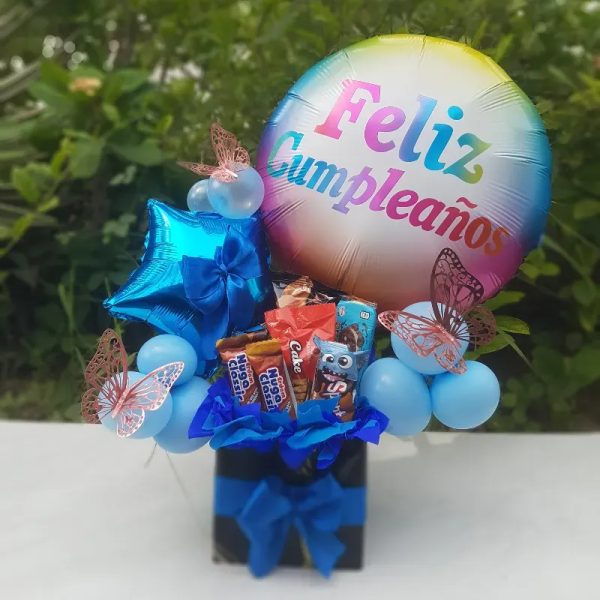 Caja cuadrada de feliz cumpleaños
