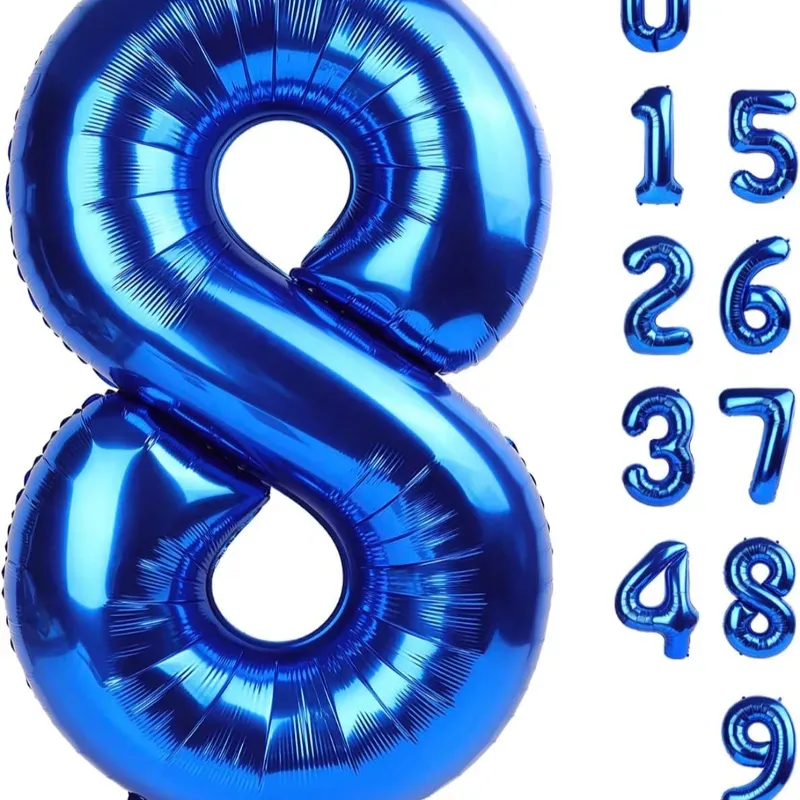 Globo foil número 8 azul