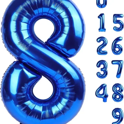 Globo foil número 8 azul