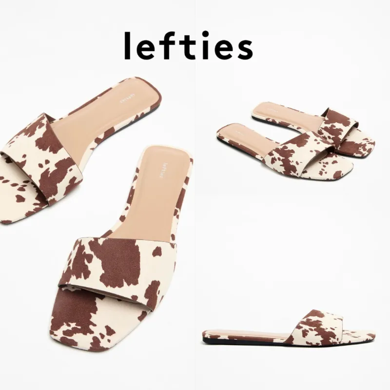 Lefties sandalias plana animal print