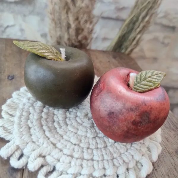 Vela aromática con forma de manzana
