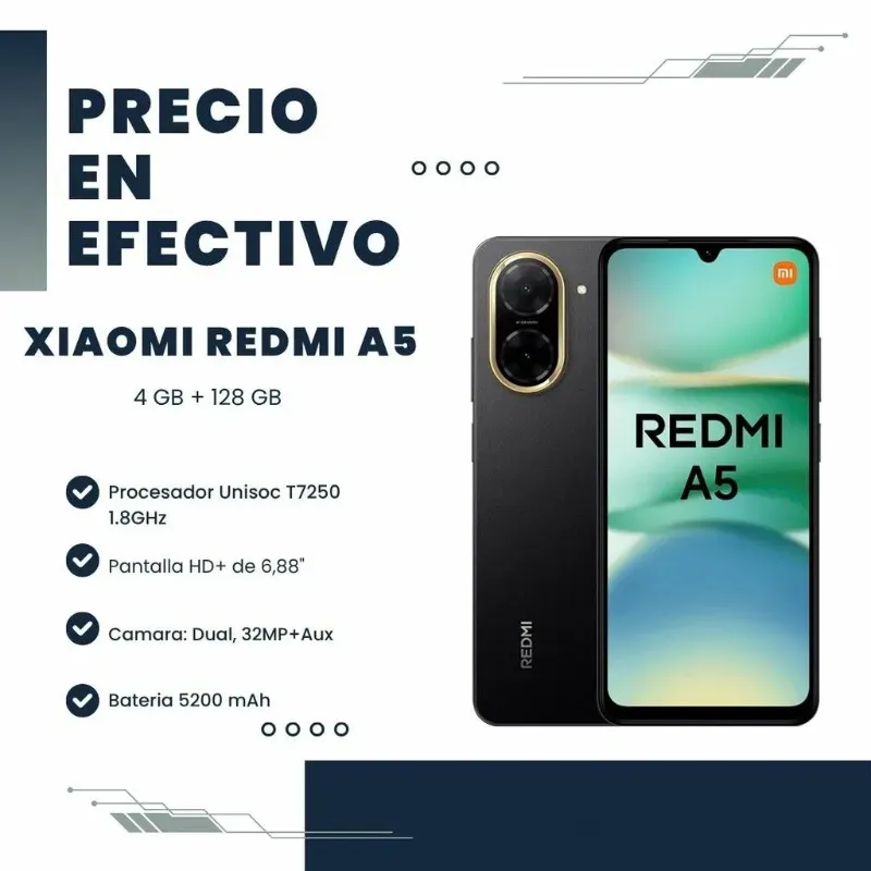  Xiaomi Redmi A5 – 8GB RAM (4GB + 4GB virtual), 128GB – Negro