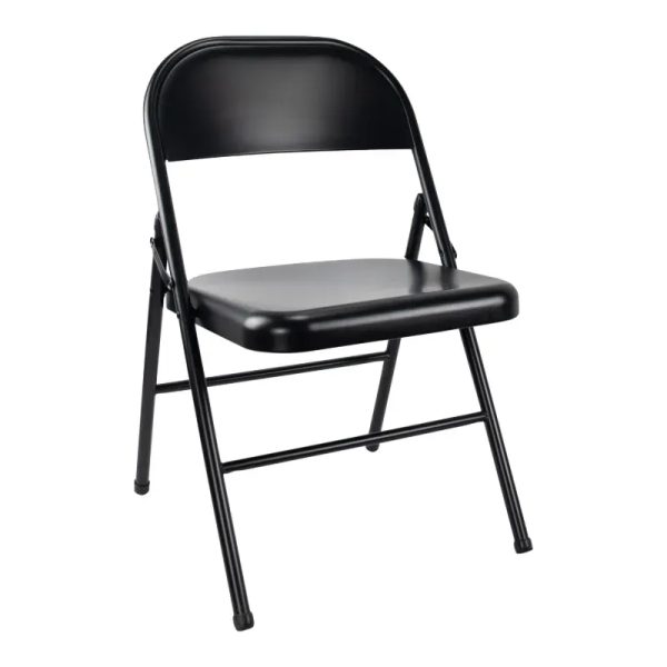 SILLA PLEGABLE METÁLICA NEGRA