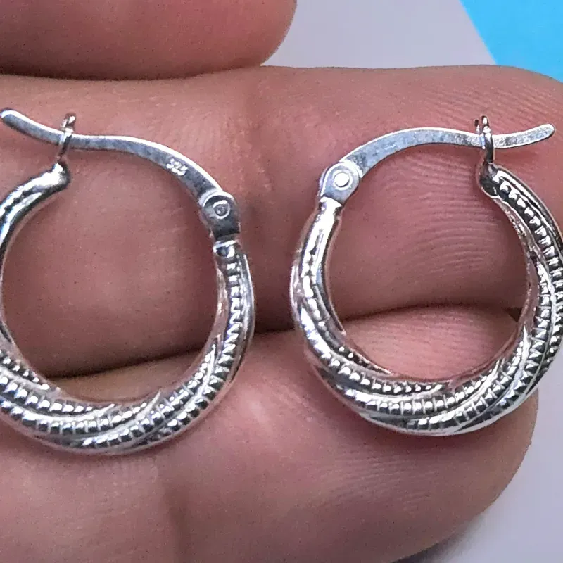 Argollas de plata  925 #15