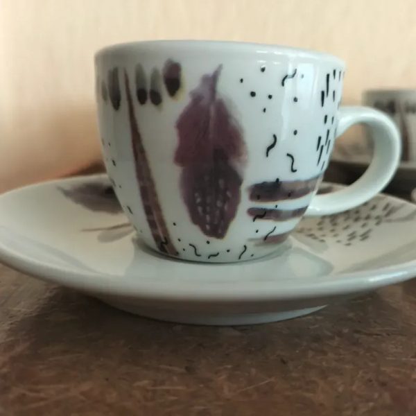 Set de 6 tasas de café con platillos