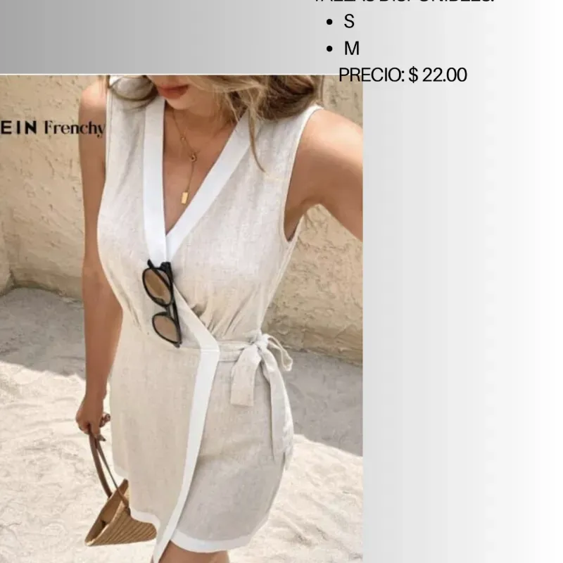 Vestido con cinta oculta y lazo al lado