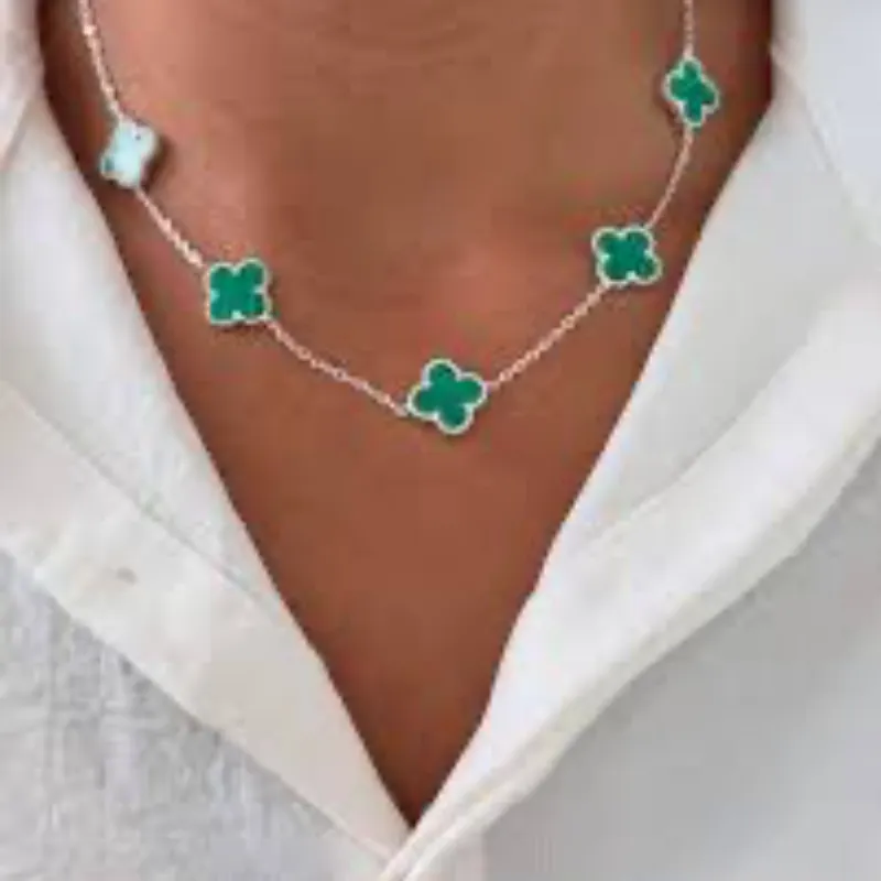 Cadena Van Cleef Varios Trébol (Color Verde)
