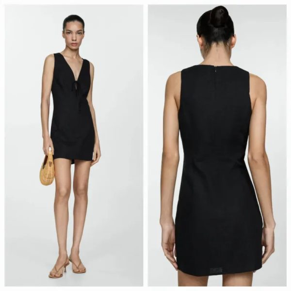 Vestido lino negro