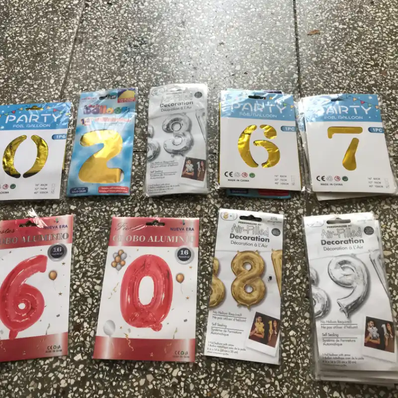 Globos en forma de números