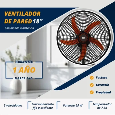  *Ventilador de Pared Marca EKO de 18 pulgadas*