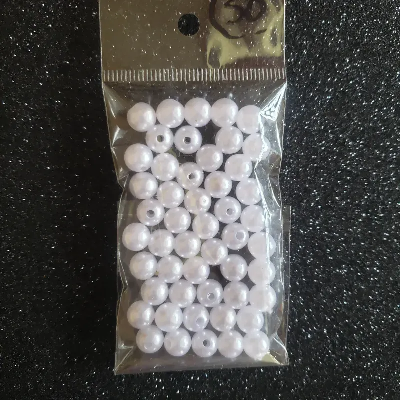 Perlas plásticas de 8mm color blanco