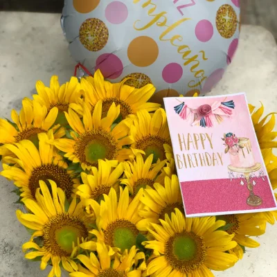 Corazón de girasoles