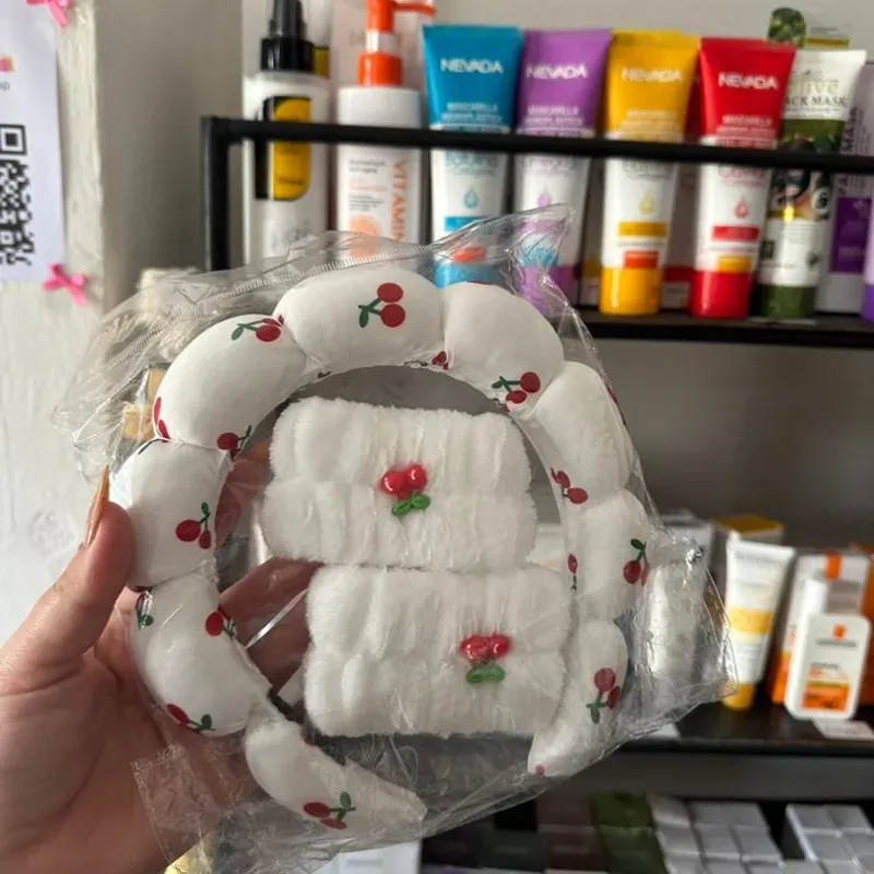 Diademas con muñequeras para skincare