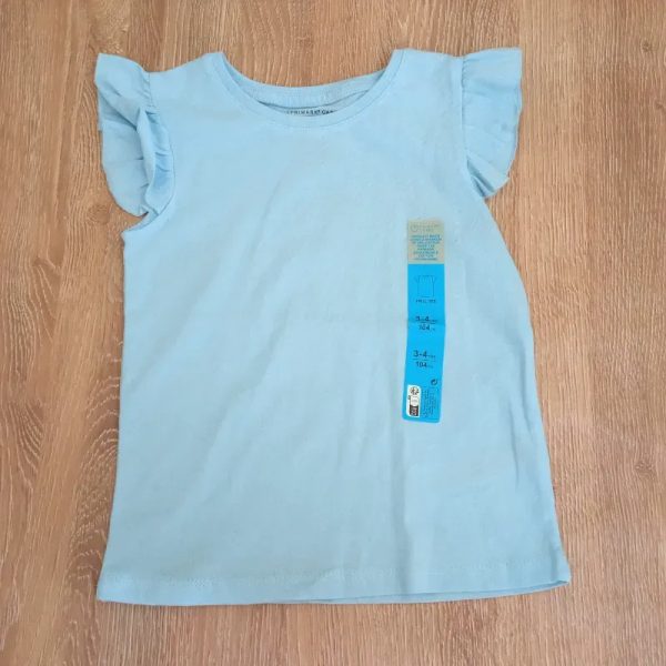 Blusa con vuelos en las mangas color azul