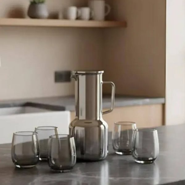Set de jarrase cristal con seis vasos