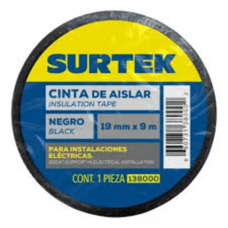 Cinta para Aislar Negra 19 mm x 9 mts
