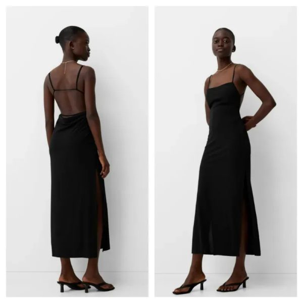 Vestido Bershka negro espalda descubierta