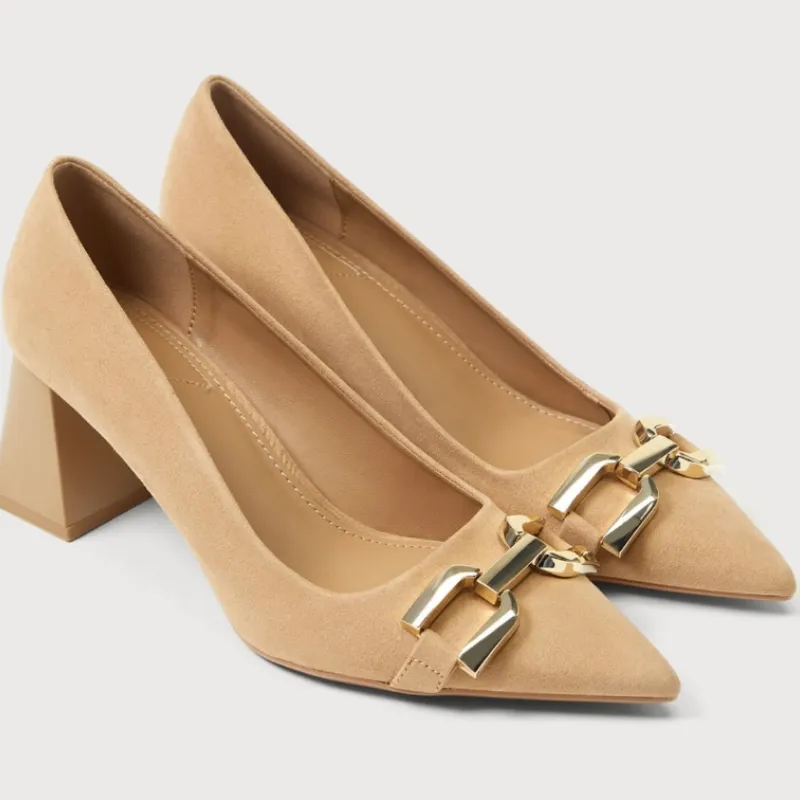 Zapatos de tacón crema Puntifinos