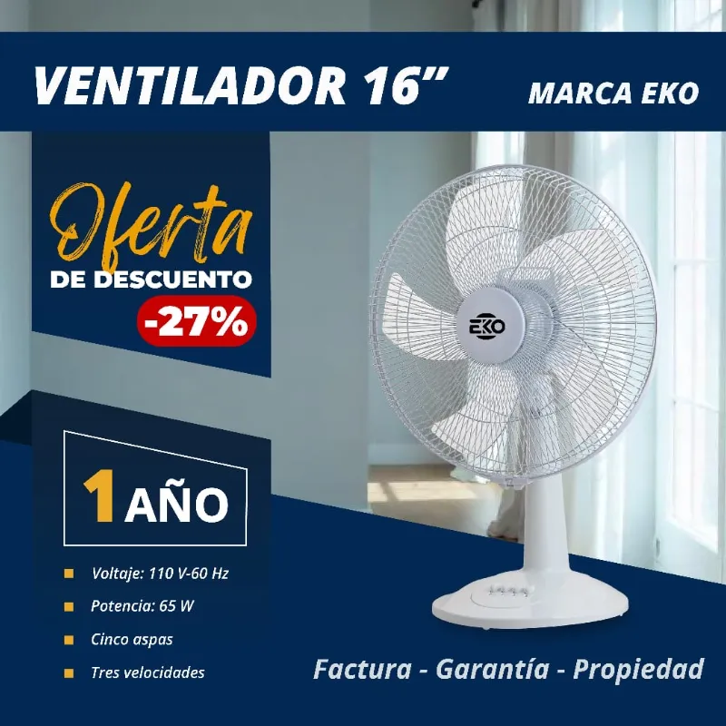  *Ventilador de Mesa Marca EKO de 16 pulgadas*