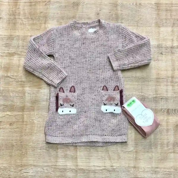 Vestido tejido con unicornio