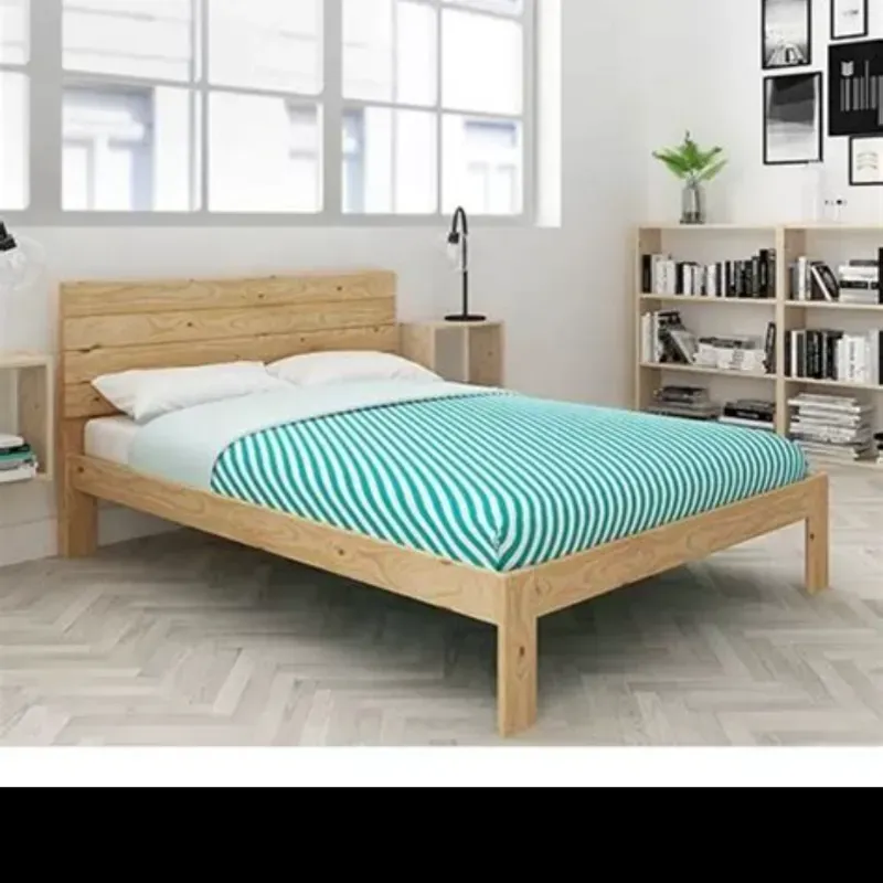 Cama camera de madera estilo rústico