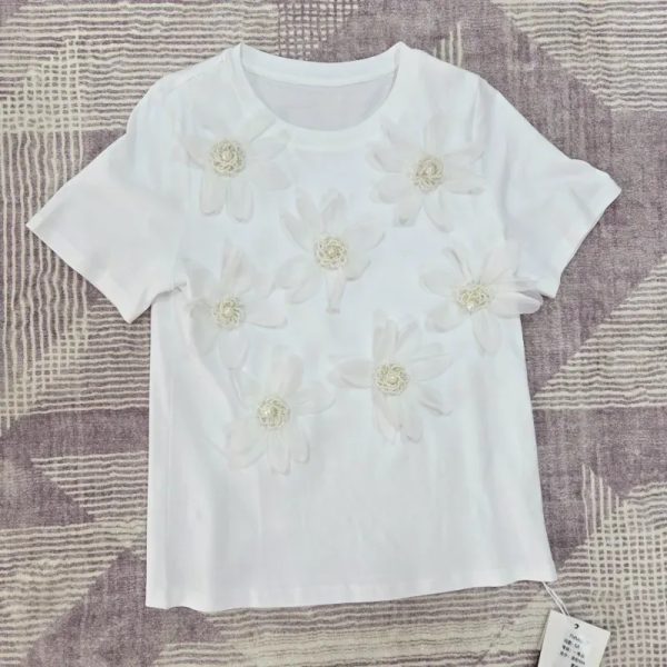 Pulover blanco de flores