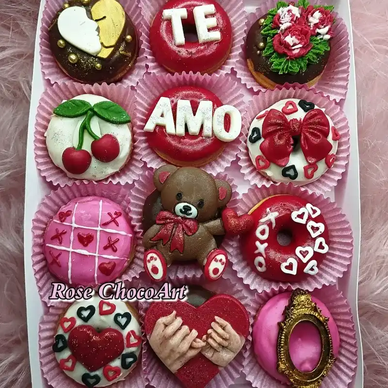 Caja de 12 minidonas TE AMO♥️