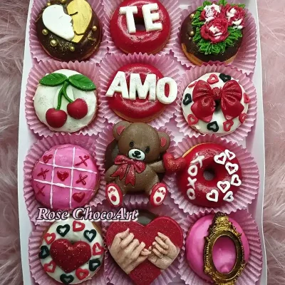 Caja de 12 minidonas TE AMO♥️