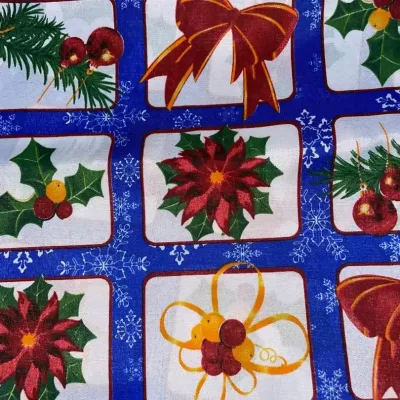 Tela poliéster diseño navideño