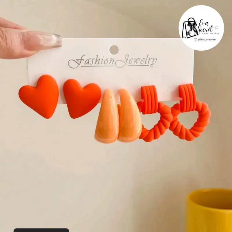 Set 3 pares de aretes