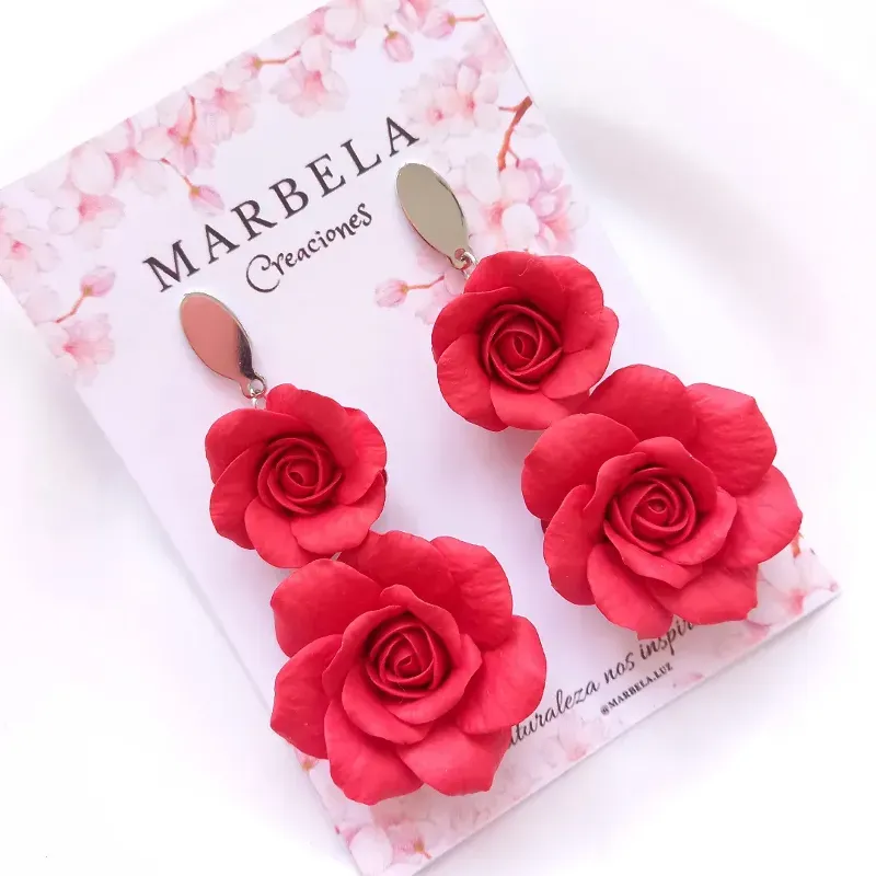 ✨Aretes doble de Rosas✨