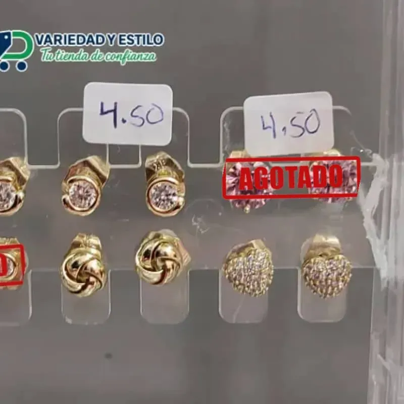 Aretes de oro laminado 14K